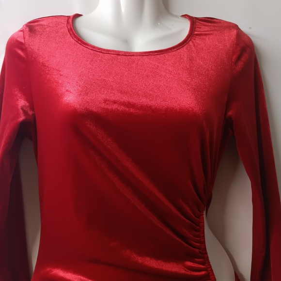Luxurious Scarlet Velvet Gown - Picture 5 of 11